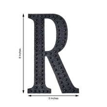 Decorative 8 Inch Black Rhinestone Alphabet Letter R Stickers 