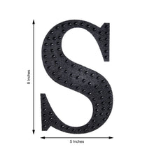 Decorative 8 Inch Black Rhinestone Alphabet Letter S Stickers 