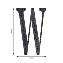 Decorative 8 Inch Black Rhinestone Alphabet Letter W Stickers 