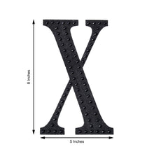 Decorative 8 Inch Black Rhinestone Alphabet Letter X Stickers 