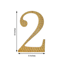 8 Inch | Gold Decorative Rhinestone Number Stickers DIY Crafts - 2