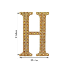 8inch Gold Decorative Rhinestone Alphabet Letter Stickers DIY Crafts - H