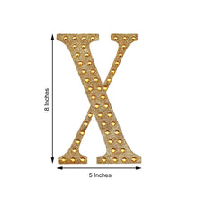 8inch Gold Decorative Rhinestone Alphabet Letter Stickers DIY Crafts - X