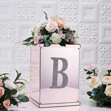 Silver 8 Inch Decorative Rhinestone Alphabet Letter B Stickers DIY Crafts