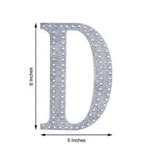 8 Inch Silver Decorative Rhinestone Alphabet Letter Stickers DIY Crafts - D