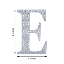 8 Inch Silver Decorative Rhinestone Alphabet Letter Stickers DIY Crafts - E