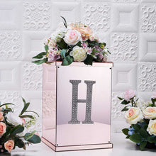 Silver 8 Inch Decorative Rhinestone Alphabet Letter H Stickers DIY Crafts
