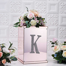 Silver 8 Inch Decorative Rhinestone Alphabet Letter K Stickers DIY Crafts
