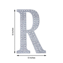 8 Inch Silver Decorative Rhinestone Alphabet Letter Stickers DIY Crafts - R