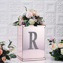 Silver 8 Inch Decorative Rhinestone Alphabet Letter R Stickers DIY Crafts