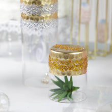 2 Pack | Gold Floral Trim Rhinestone Stickers, Self Adhesive Diamond Craft Gem Stickers