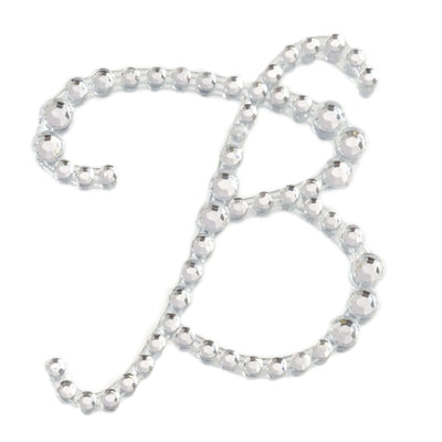 Rhinestone letter B design on a white background