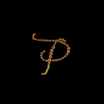 Add a Touch of Luxury with Gold Rhinestone Monogram Letter P Jewel Stickers