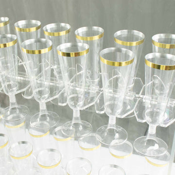 Clear Acrylic Glass Holder Hooks for Champagne Rack Stand - 20 Pack