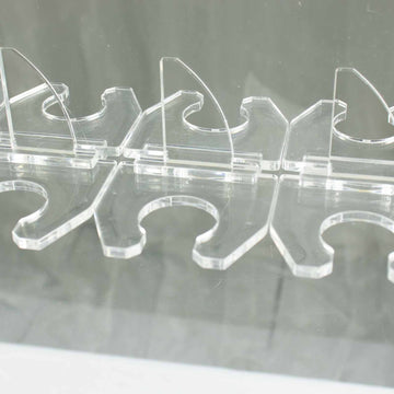 Clear Acrylic Glass Holder Hooks for Double Side Display - 20 Pack