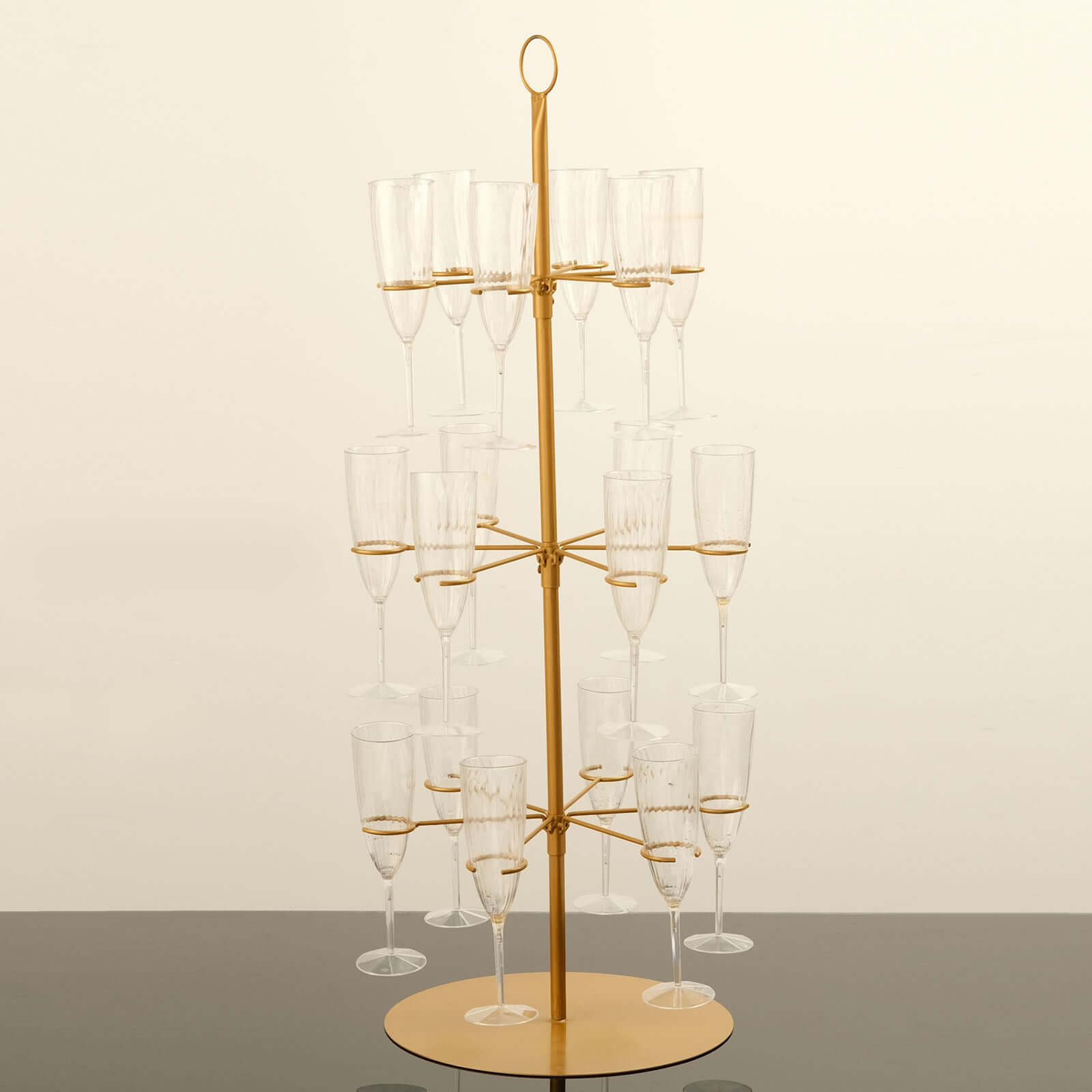 Gold Metal 3Tier Wine Glass Stand