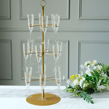 Luxurious Gold Metal Wine Glass Stand