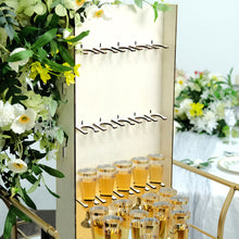 Floor Standing 3 Tier Wooden Rectangular Champagne 15 Glass Drinks Shelf 
