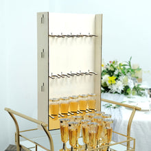 15 Glass Champagne Rectangular Wooden 3 Tier Floor Standing Drink Rack 