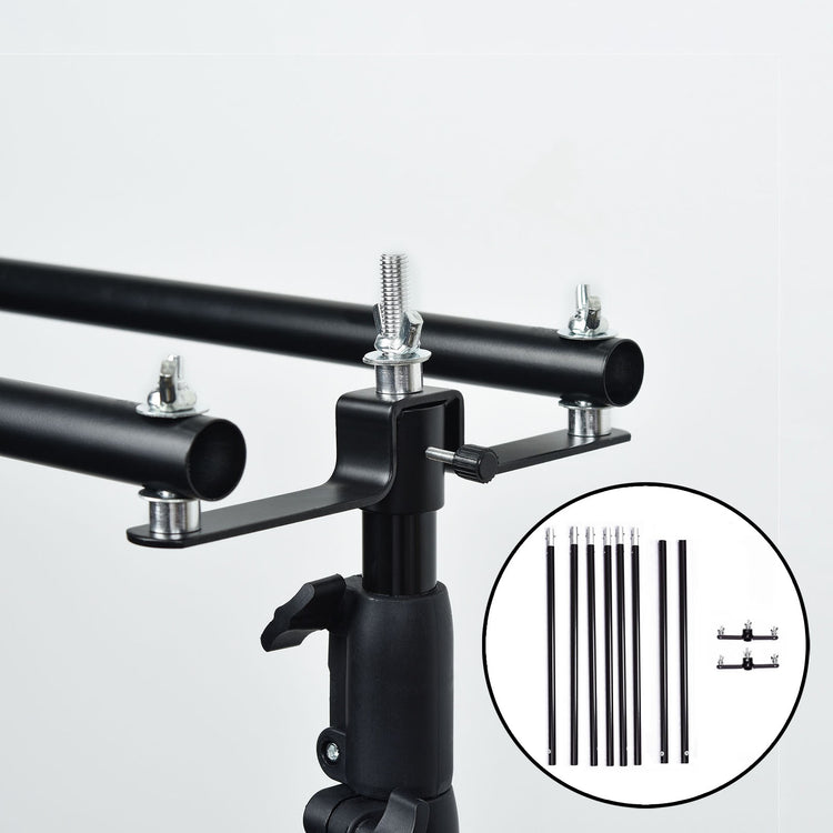 10ft DIY Adjustable Triple Crossbar Kit and Mounting Brackets For Backdrop Stands