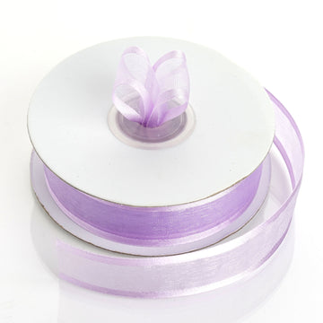DIY Lavender Sheer Organza Ribbon With Satin Edges 25 Yards 7/8"