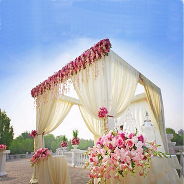 10ft 4-Post DIY Photography Backdrop Stand, Wedding Arch Canopy Tent