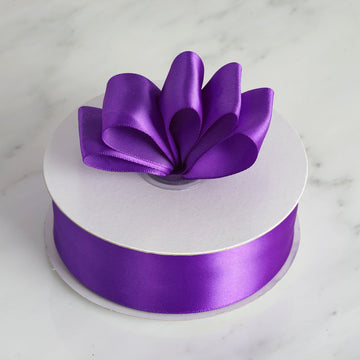 50 Yards | 1.5" DIY Purple Single Face Decorative Satin Ribbon