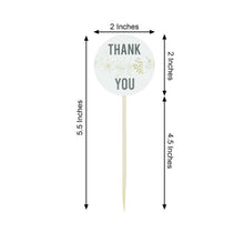 Thank You Tag Cupcake Topper On Bamboo Skewer 5.5 Inch