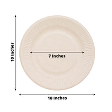50 Pack Of 10 Inch Biodegradable Dinner Plates Natural Color Bagasse Material Ribbed Rim Style