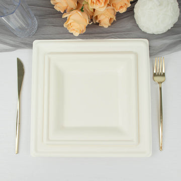 Versatile and Sustainable Event Decor with Bagasse Square Plates