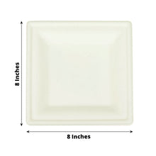 8 Inch Square Dessert Plates Biodegradable Bagasse White