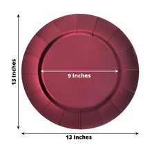 13 Inch Burgundy Charger Plates With Round Leathery Texture