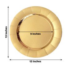 Disposable Round Cardboard Tray 13 Inch Gold Leathery Texture For Serving
