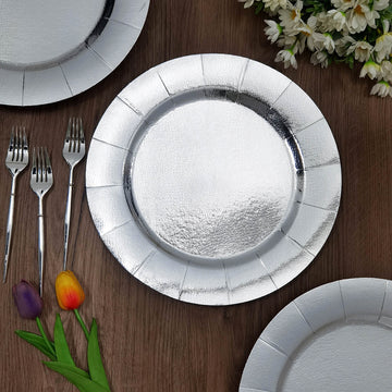 Elegant Silver Disposable Charger Plates for Stylish Table Decor