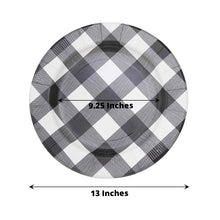 Round Black & White Checkered Black Plates 13 Inch Size Paper