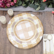 Paper Checkered Gold Charger Plates 13 Inch Size Gold & White Buffalo