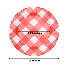 Round Red & White Checkered Plates 13 Inch Size Paper