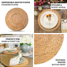 Natural Woven Rattan Serving Trays 13 Inch