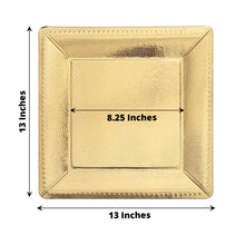 Pack Of 10 Gold Square 1100 GSM Charger Cardboard Plates In 13 Inch 