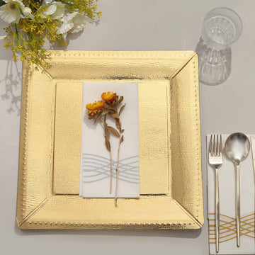 Make a Statement with Gold Disposable Square Serving Trays