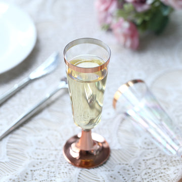 Enhance Your Event Decor with Rose Gold Plastic Champagne Flutes