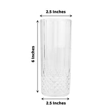14oz Crystal Cut Design Disposable Plastic Cocktail Tumblers Pack of 6 