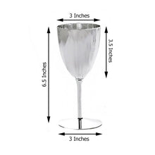 6 Pack Plastic Wine Glasses In Silver 8oz Disposable