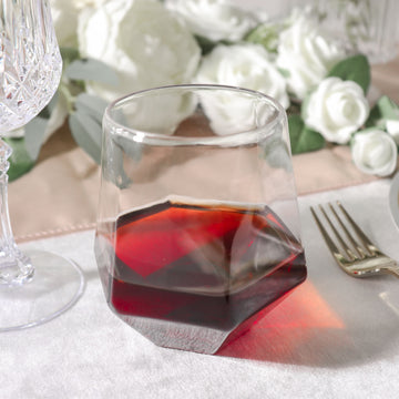 Clear Plastic Diamond Shaped Whiskey Cups - Stylish and Durable