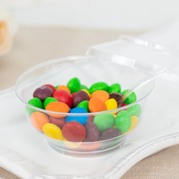 Elevate Your Dessert Presentation with Clear Plastic Mini Party Bowl Set