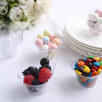 Convenience and Style - Clear Mini Teardrop Plastic Dessert Cups
