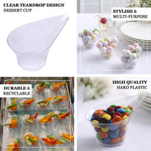 24 Pack | 3oz Clear Mini Teardrop Plastic Appetizer Snack Bowls