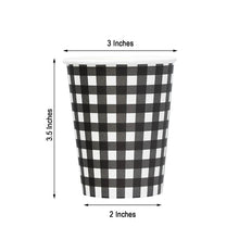 24 Pack 9 Ounce Black White Birthday Picnic Paper Cups With Checkered Gingham 