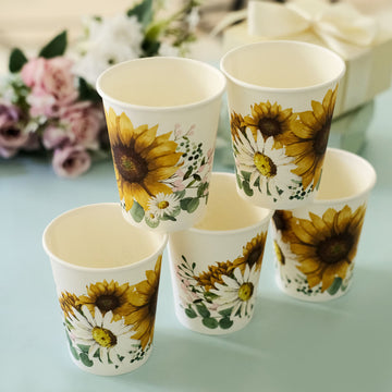 Eco-Friendly Choice - Sunflower Paper Cups in Bulk