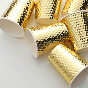 Add a Touch of Glamour with Gold Foil Honeycomb Paper Cups